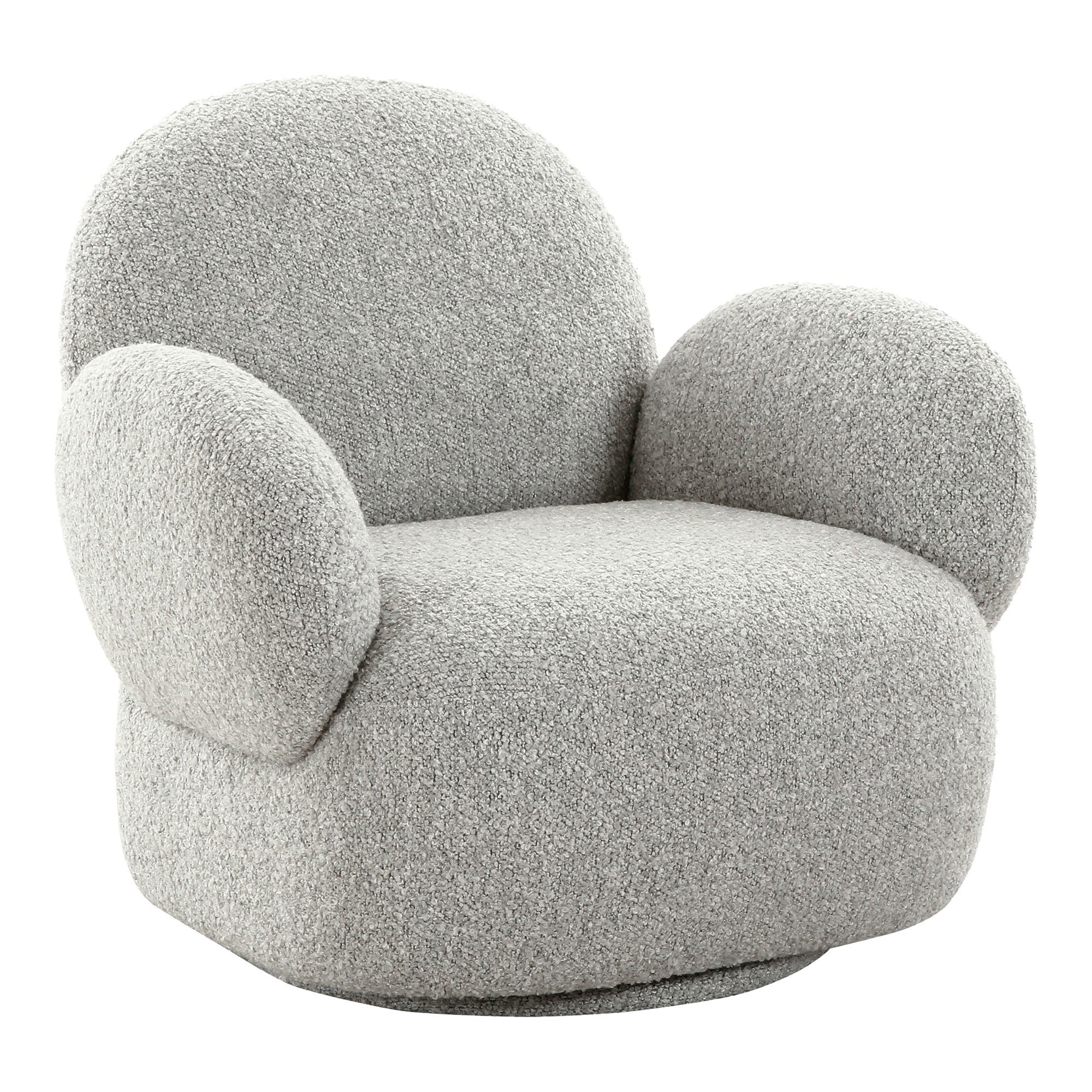 House Nordic Fauteuil Messina Draaibaar Bouclé Lichtgrijs